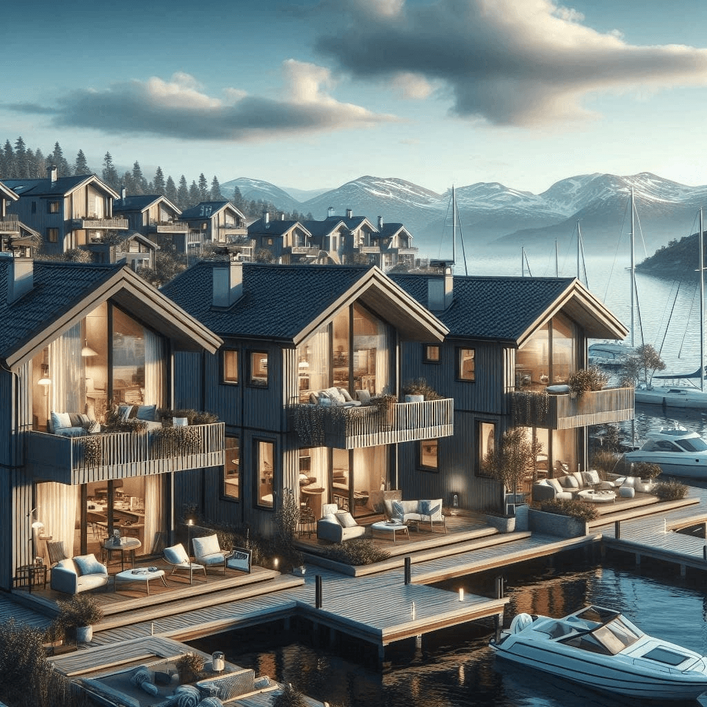 Interior of a sustainably designed home in Hurdal